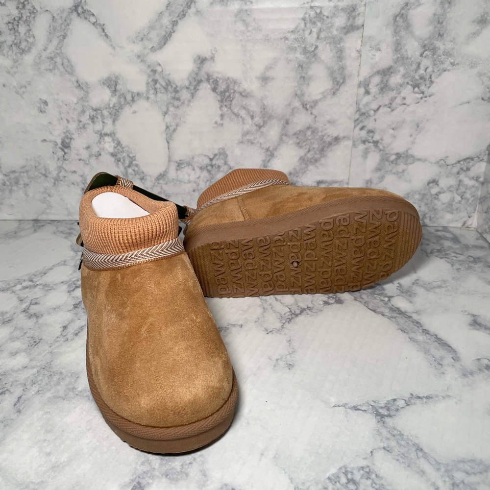 PAWZ Tan Kids Boots/slippers
